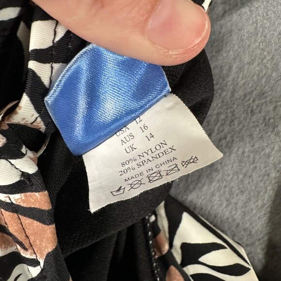 Byron Blue Australia Womens 12 US 1 Piece Scoop Neck Tankini Swim Suit - Picture 7 of 11